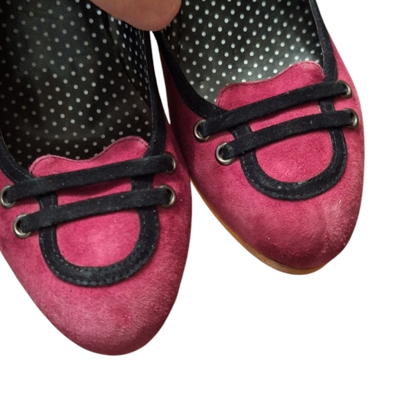 D:Fuse Scandinavian Heels Slip on Heeled Oxford FUCHSHIA & Black size 250 or 9 - Picture 3 of 8